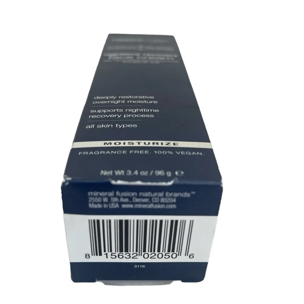 Mineral Fusion Overnight Renewal Nighttime Recovery Face Cream Vegan Sealed